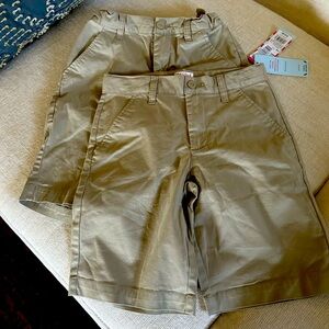 Two pairs of Cat and Jack uniform shorts Sz 8- One NWT